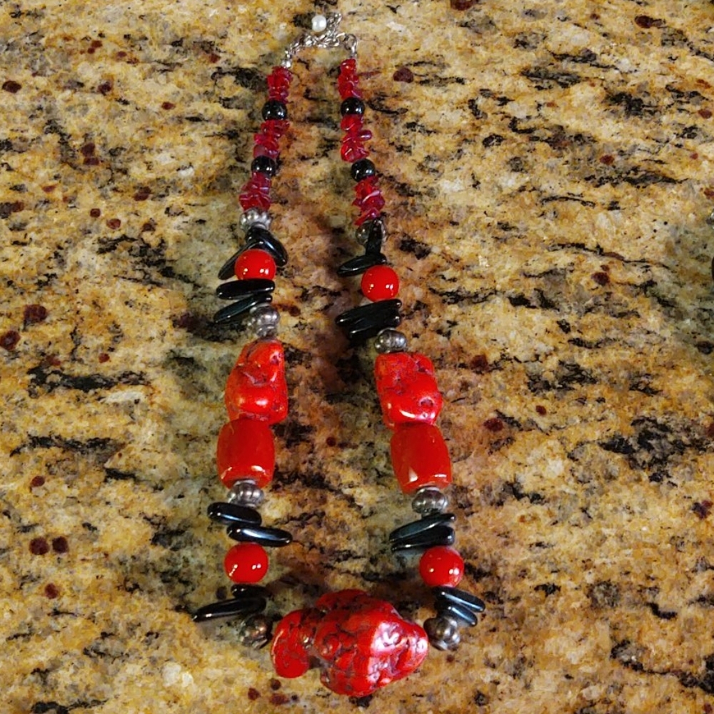 Red and black necklace
